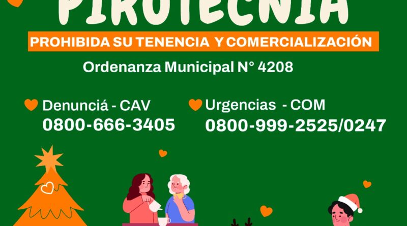 En Berazategui está prohibida la tenencia y la comercialización de pirotecnia