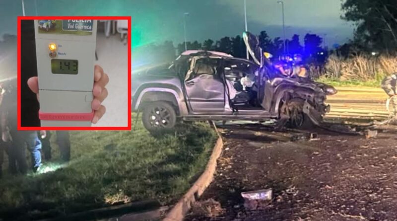 Conducía alcoholizado, volcó y murieron cuatro amigos que viajaban con él