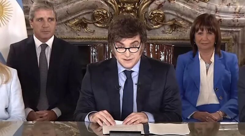 El presidente Javier Milei brindó un discurso en cadena nacional